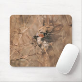 Braunes Sperlingsvögel Rustikale Waldlandschaft Wi Mousepad (Mit Mouse)