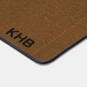 Braunes Stitch Imitate Leder - Mongramm Schreibtischunterlage (Ecke)