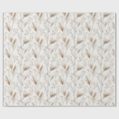 Braunes Strandgras in Beige Creme Geschenkpapier (Flach)