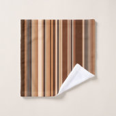 Braunes Streifenmuster  Badhandtuch Set (Waschlappen)