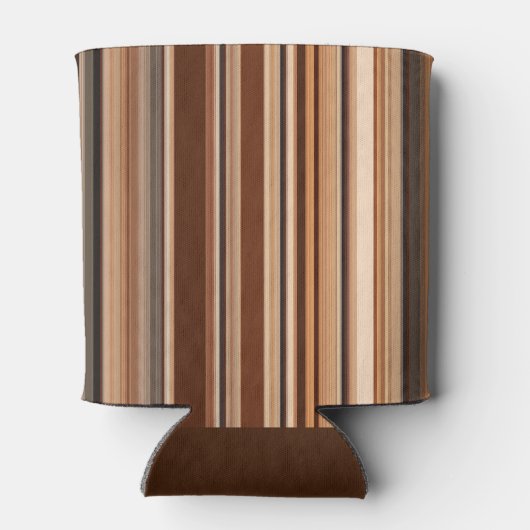 Braunes Streifenmuster Dosenkühler (Rückseite)
