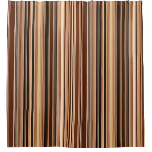 Braunes Streifenmuster Duschvorhang (Vorderseite)