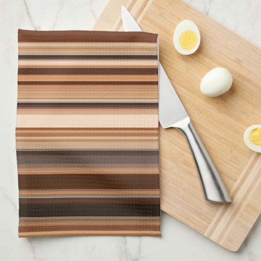 Braunes Streifenmuster Geschirrtuch (Viertel Falte)