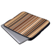 Braunes Streifenmuster Laptopschutzhülle (Vorne Knopf)