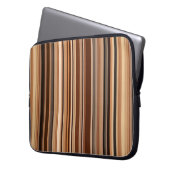 Braunes Streifenmuster Laptopschutzhülle (Vorderseite Links)