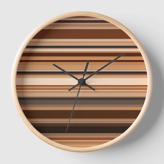 Braunes Streifenmuster Uhr (Vorderseite)