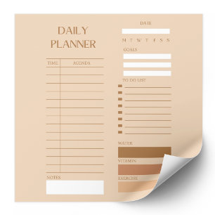 Braunes tägliches Planer-To-Do-Liste Elegant Notizblock