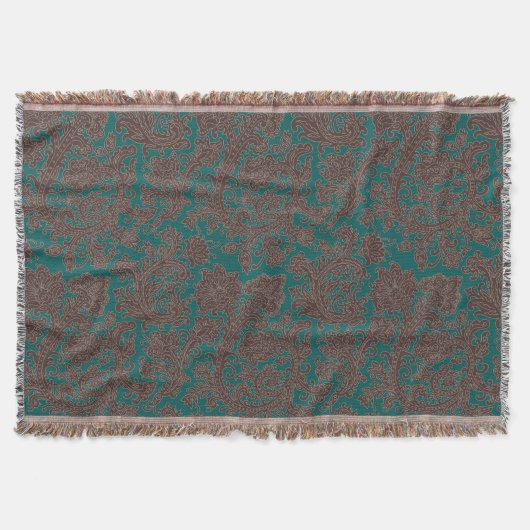 Braunes Teal-Ornament-Design Decke (Vorderseite)