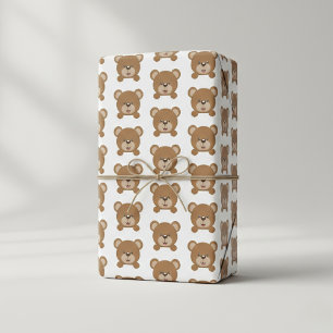 Braunes Teddybär-Muster-Geschenkpapier Geschenkpapier Set
