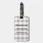 Braunes Tischtuchmuster Gepäckanhänger (Rückseite vertikal)