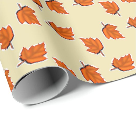 Braunes trockenes Blätter Geschenkpapier (Rolleneckpunkt)