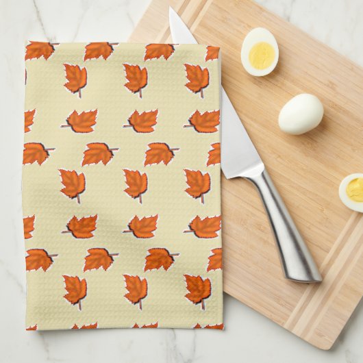 Braunes trockenes Blätter Geschirrtuch (Viertel Falte)