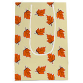 Braunes trockenes Blätter Mittlere Geschenktüte (Rückseite)