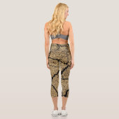 Braunes trockenes Land brach Erde Dürrestruktur Capri Leggings (Rückseite)
