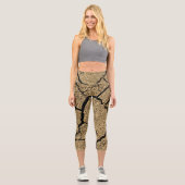 Braunes trockenes Land brach Erde Dürrestruktur Capri Leggings (Vorderseite)