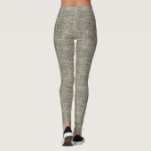 Braunes Tweed-Leinenmuster  Leggings (Rückseite)