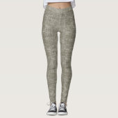 Braunes Tweed-Leinenmuster  Leggings (Vorderseite)