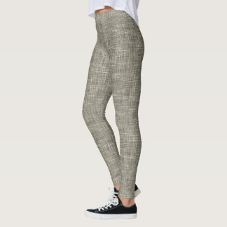 Braunes Tweed-Leinenmuster  Leggings