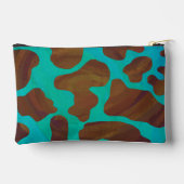 Braunes und Aquamarines Kuhmuster Zubehörtasche (Rückseite)