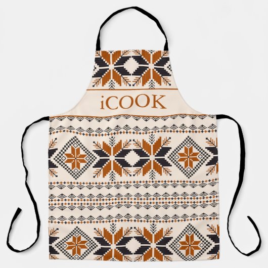 Braunes und beige amerikanisches Muster Schürze (Vorderseite)