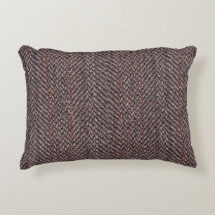 Braunes und blaues Tweed-Bild Akzent Pillow Zierkissen