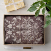 Braunes und cremegotisches Damaskusmuster Seidenpapier (Geschenk)