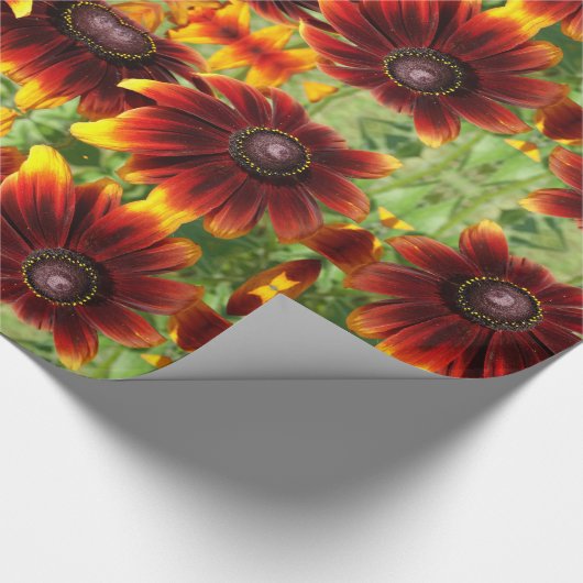 Braunes und goldenes Blume-glänzendes Papier Geschenkpapier (Ecke)