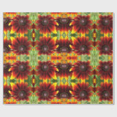 Braunes und goldenes Blume-glänzendes Papier Geschenkpapier (Flach)