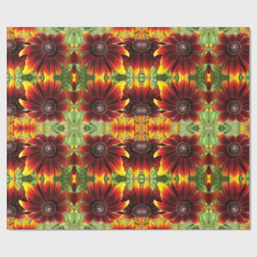 Braunes und goldenes Blume-glänzendes Papier Geschenkpapier (Flach)