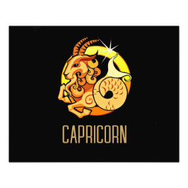 Braunes und goldenes Capricorn-Zodiakzeichen schwa Fotodruck