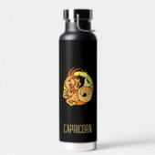 Braunes und goldenes Capricorn-Zodiakzeichen schwa Trinkflasche (Links)