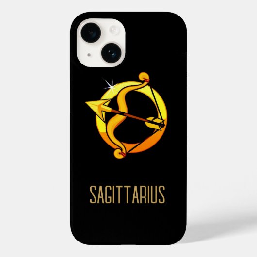 Braunes und goldenes Sagittarius-Zodiakzeichen sch Case-Mate iPhone Hülle (Rückseite)