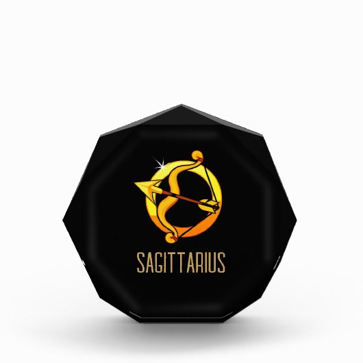 Braunes und goldenes Sagittarius-Zodiakzeichen sch Fotoblock (Vorderseite)
