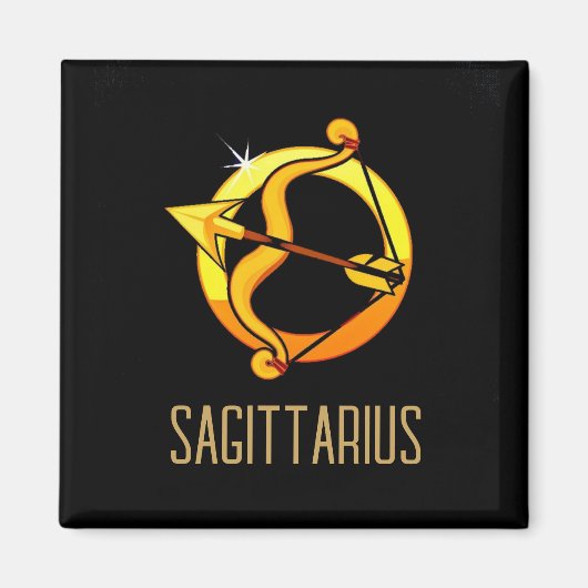 Braunes und goldenes Sagittarius-Zodiakzeichen sch Magnet (Vorne)
