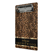 Braunes und Goldleopardenmuster Mini Klemmbrett (Gewinkelt2)