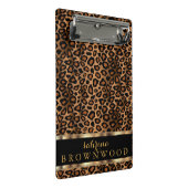 Braunes und Goldleopardenmuster Mini Klemmbrett (Schrägansicht)