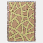 Braunes und grünes Handgezeichnetes Fantasy-Muster Decke (Vorderseite Vertikal)