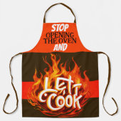 Braunes und Orangenfeuer Ließ It Cook Schürze (Vorderseite)