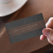 Braunes und schwarz geheftes Leder Textur Visitenkarte