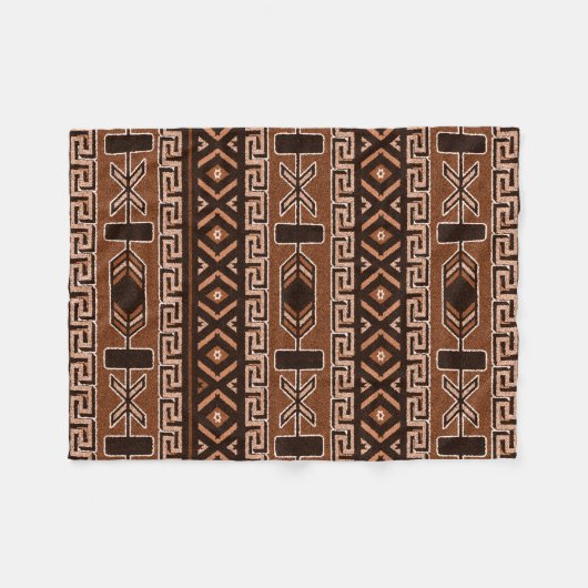 braunes und schwarzes Aztekenmuster Fleecedecke (Vorderseite (Horizontal))