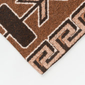 braunes und schwarzes Aztekenmuster Fleecedecke (Ecke)