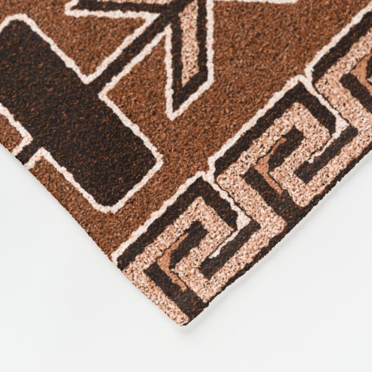 braunes und schwarzes Aztekenmuster Fleecedecke (Ecke)