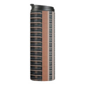 Braunes und schwarzes Gebäude Thermosbecher (Nach rechts gedreht)