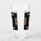 Braunes und Schwarzes geometrisches Muster Glas (Links)