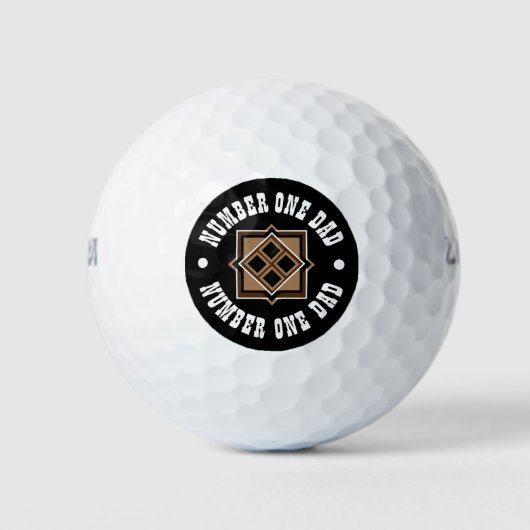 Braunes und Schwarzes geometrisches Muster Golfball (Vorderseite)