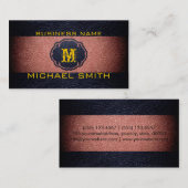 Braunes und schwarzes Leder Visitenkarte (Vorne/Hinten)