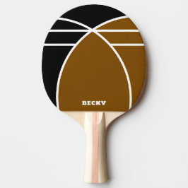 Braunes und schwarzes personalisiertes Ping-Pong-S Tischtennis Schläger
