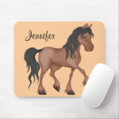 Braunes und Schwarzes Pferd Mousepad (Mit Mouse)
