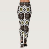Braunes und weißes geometrisches Muster Leggings (Rückseite)