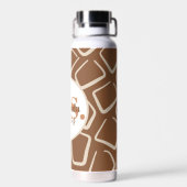 Braunes und weißes geometrisches Muster Modernes M Trinkflasche (Rückseite)